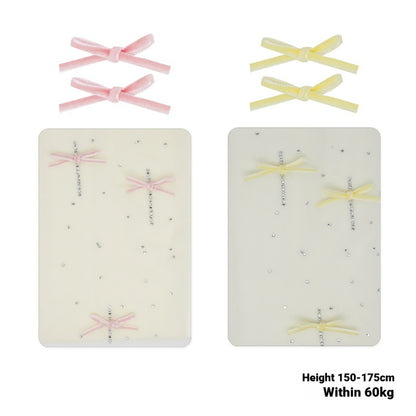 Velvet Bow Rhinestone White Stockings