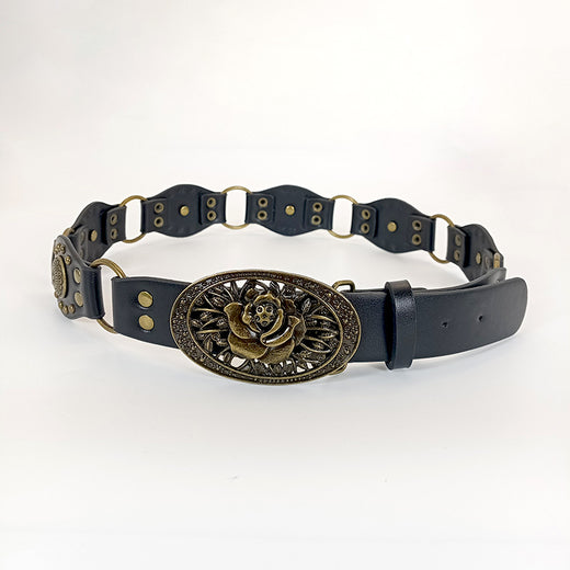 Retro Denim Female Ornament With Skirt All-matching Rivets Belt Fashion Waist Seal
