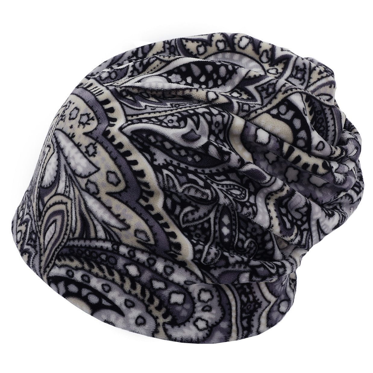 Double-layer Short-pile Bonnet With Multi-colored Plaid Pattern