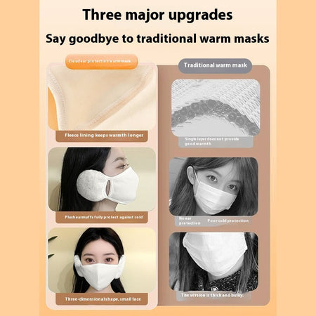 Cloud Warm Mask Winter Female Plush Cute Ear Protection Fleece-lined