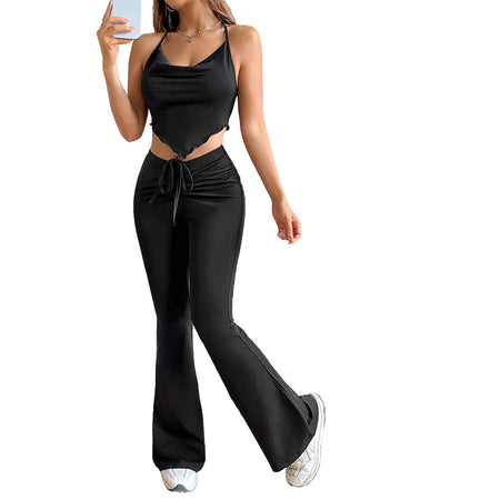 Stylish High-waisted Flared Pants