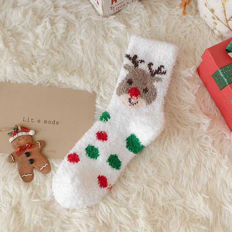 Christmas Gift Stockings New Year Stockings Women's Coral Fleece