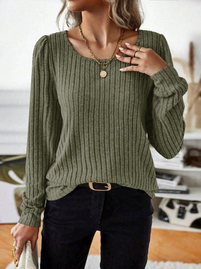 Casua Relaxed-fit Solid-color V-neck Sweater