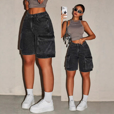 Retro Workwear Denim Shorts From Europe And The US