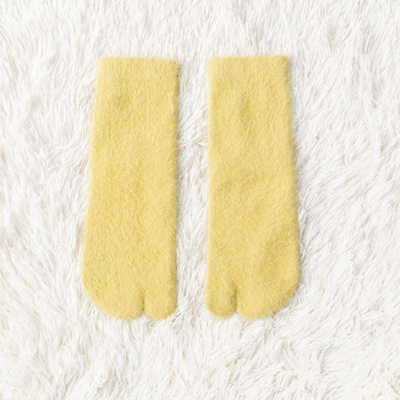 Women's Fleece-lined Thermal Winter Toe Socks Mid-calf Thick Warm