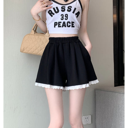 Loose-fitting A-line Wide-leg Hot Pants For Lounging And Working Out At Home
