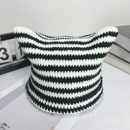 Simple Striped Casual Wool Hat