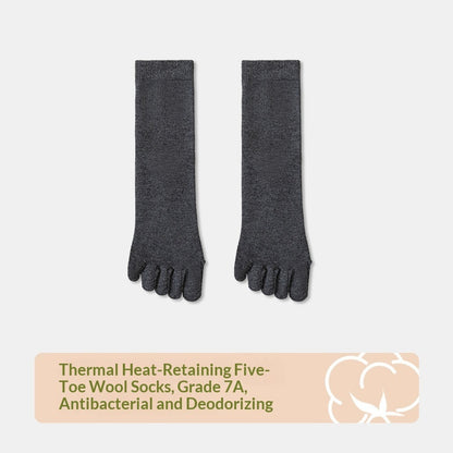 Wool Five-toe Women Mid-calf Five-toe Socks Winter Warm Long Winter Ladies Anti-slip Thickened Stockings