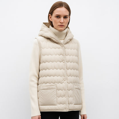 New National Standard Hooded Women's Vest For Autumn And Winter