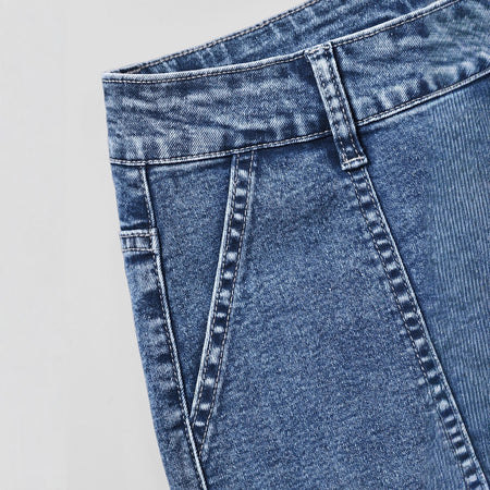 French-style Slimming Straight-leg Cropped Wide-leg Pants