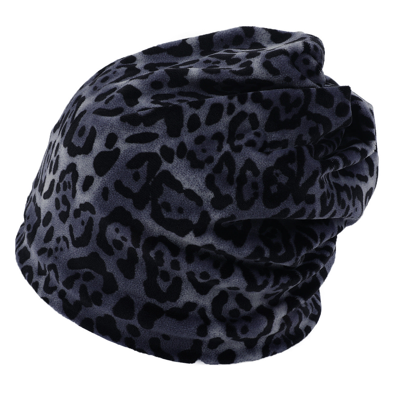 Double-layer Short-pile Bonnet With Multi-colored Plaid Pattern