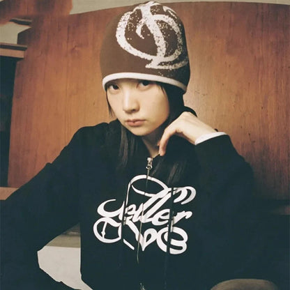 Slimming Figure-flattering Beret Knit Reversible Korean-style Vintage Knit Cap