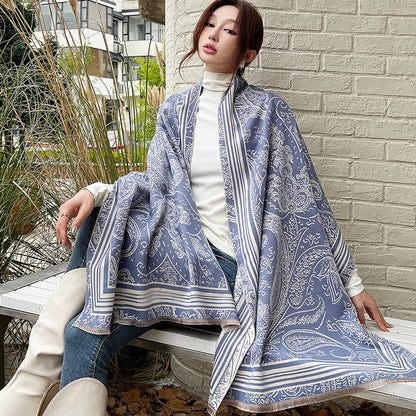 Female Versatile Fashion Thickened Warm Cashmere Scarf