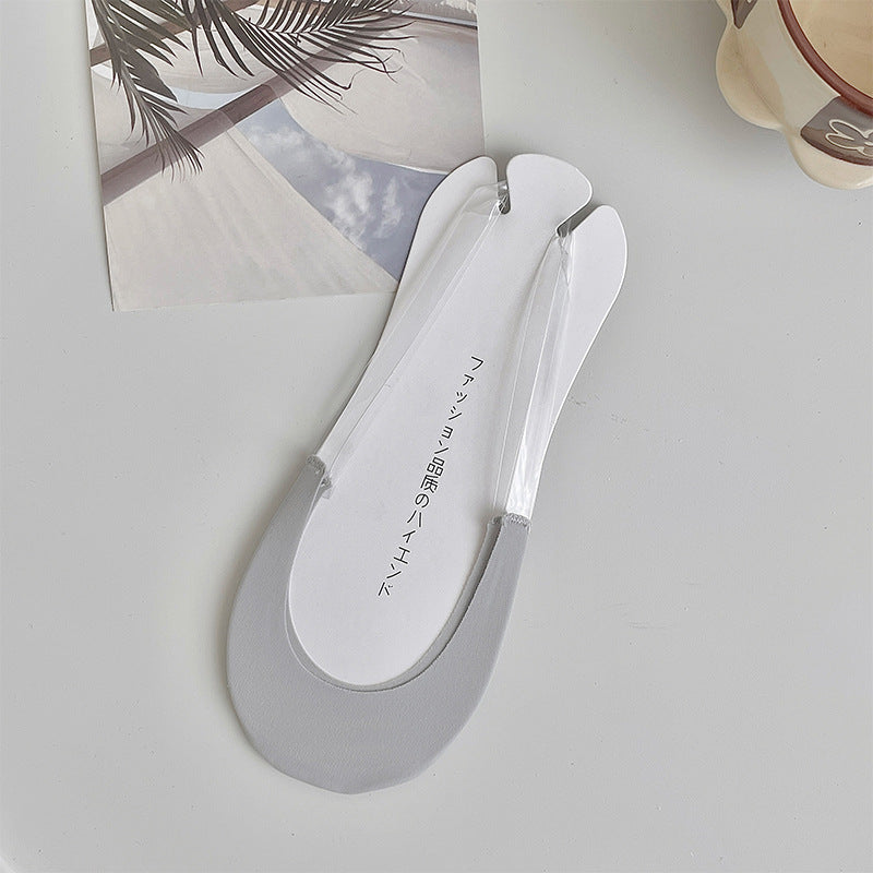 High Heel Socks Women Cotton Ice Silk Boat Socks