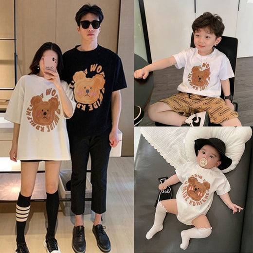 New Summer Cotton Parent-child Outfits Tops For A Family Of Three