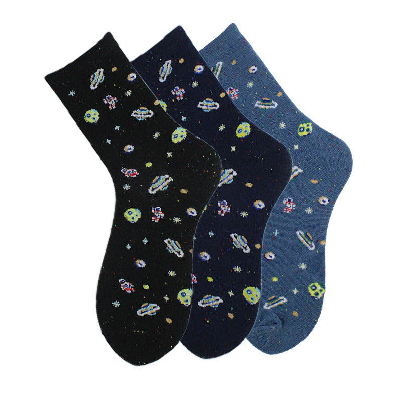Women's Cotton Socks Cosmic-themed Creative Floor-length Stockings