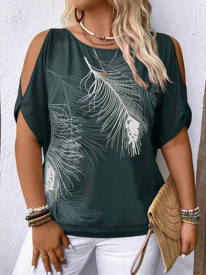 Women's Loose Round-neck Off-shoulder Top