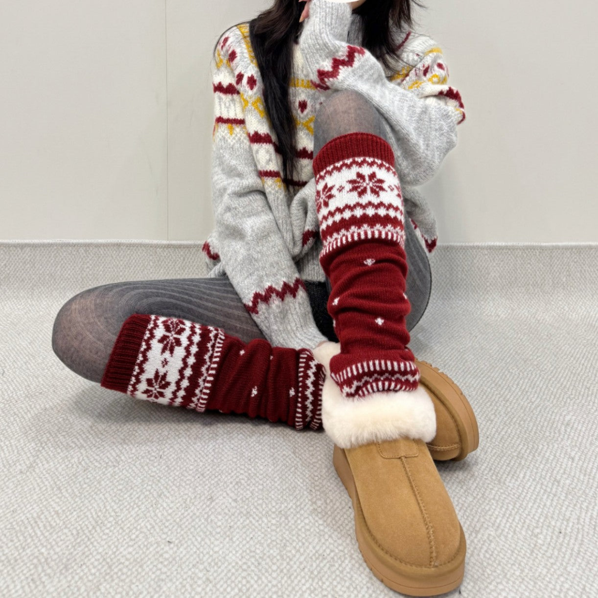 Knitted Thermal Leg Warmers Slouch Socks And Zodiac-year Socks