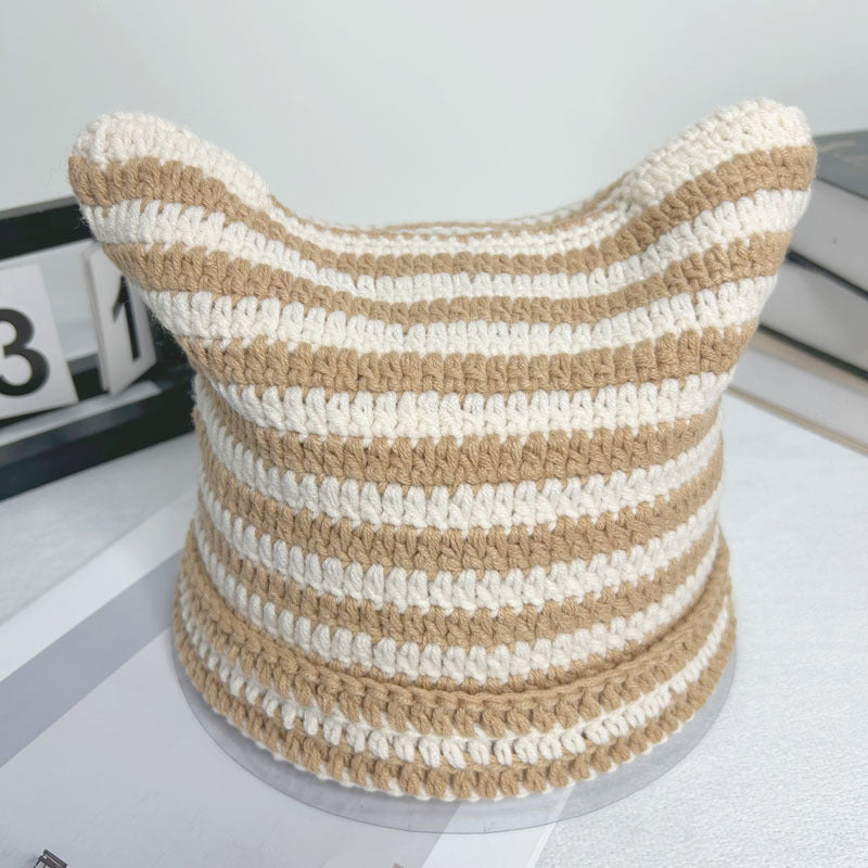 Simple Striped Casual Wool Hat