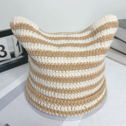 Simple Striped Casual Wool Hat