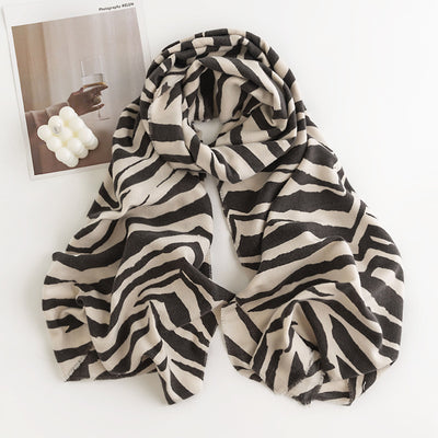 Leopard Print Artificial Cashmere Scarf Women's Warm Scarf Winter