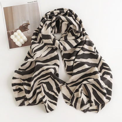 Leopard Print Artificial Cashmere Scarf Women's Warm Scarf Winter
