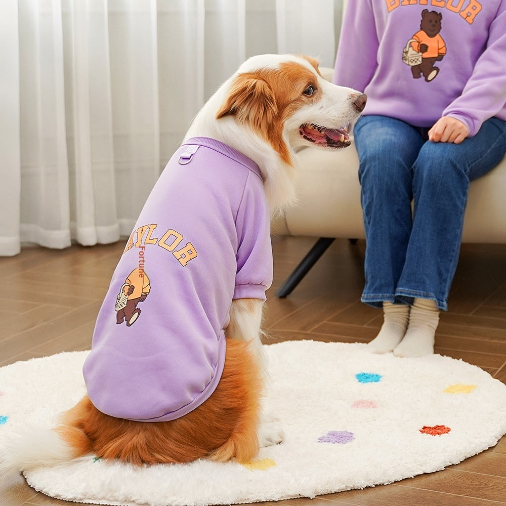 Autumn And Winter Parent-child Pet Clothing Dog Clothes And Supplies Fleece-lined