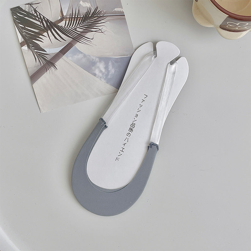 High Heel Socks Women Cotton Ice Silk Boat Socks