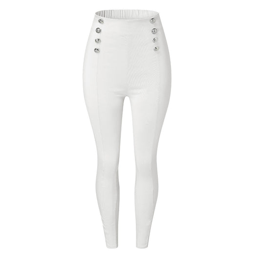Womens Casual High-Waisted Pants With European And American Patchwork