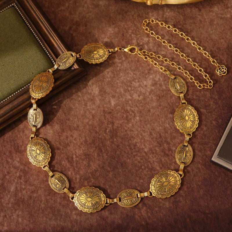 European And American High Sense Fashion Metal Waist Chain