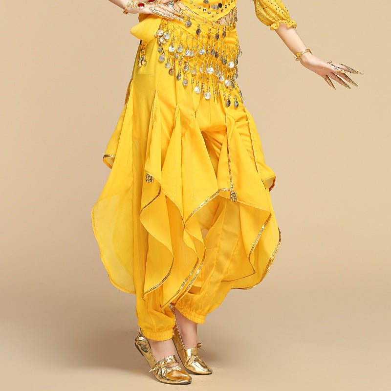 Children's Creative Leg Binding Glitter Chiffon Pants