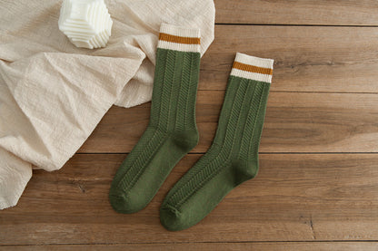 Women's Chunky-knit Rabbit-fur Ankle Socks Mid-calf Length