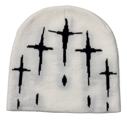Starry Y2K Trendy Retro Knit Unisex Cross Knit Cap