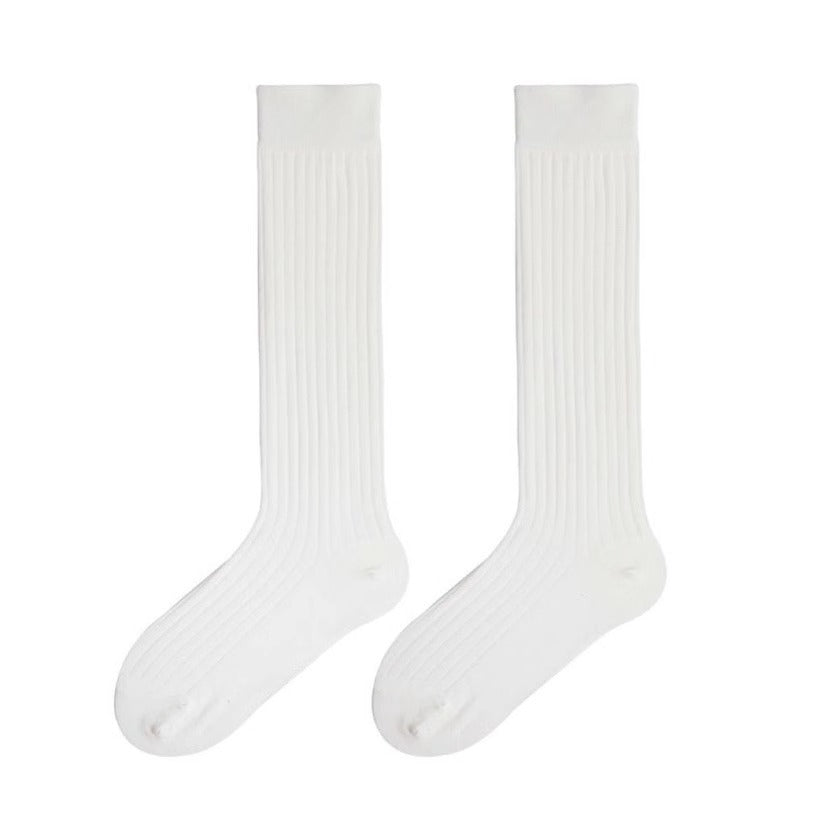 Fashion Show Thin High Socks Versatile See-through Calf Stack Socks Breathable Cotton