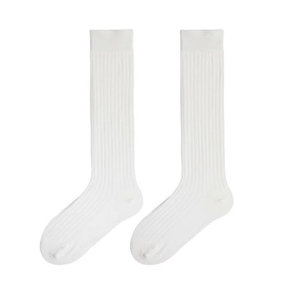 Fashion Show Thin High Socks Versatile See-through Calf Stack Socks Breathable Cotton