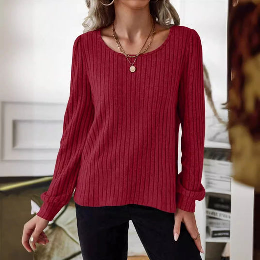 Casua Relaxed-fit Solid-color V-neck Sweater