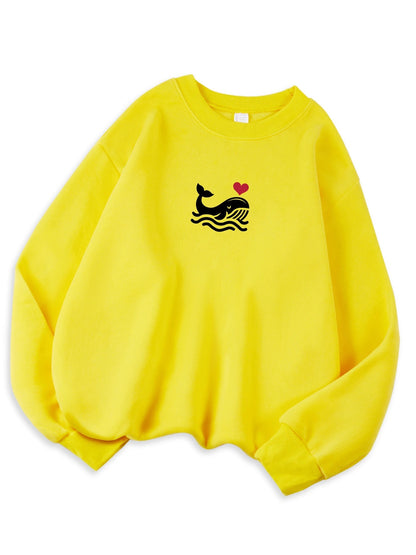 Womens Casual Sweatshirt With Print Cozy Hoodie For Fall Soft Wool Blend