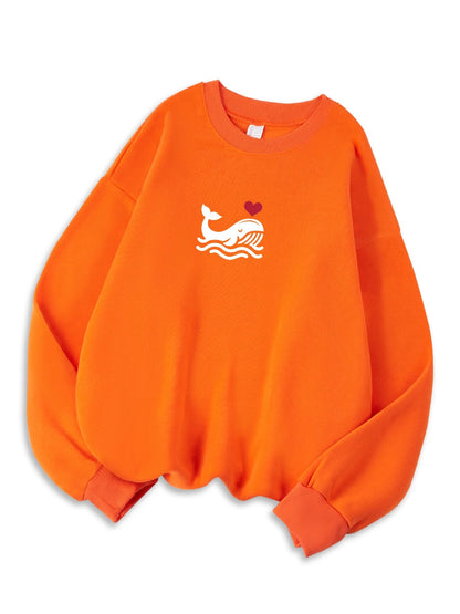 Womens Casual Sweatshirt With Print Cozy Hoodie For Fall Soft Wool Blend
