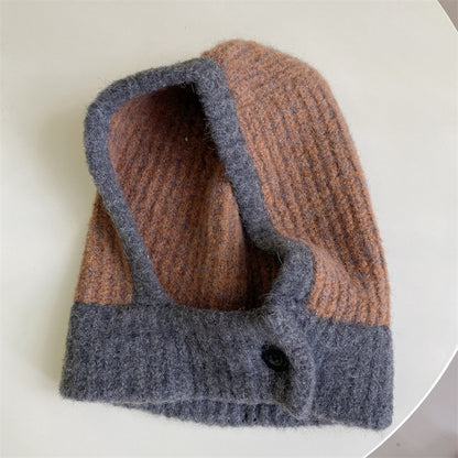 One-piece Knitted Balaclava With Built-in Neck Warmer And Ear Protection