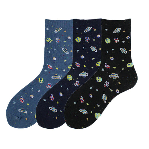 Women's Cotton Socks Cosmic-themed Creative Floor-length Stockings