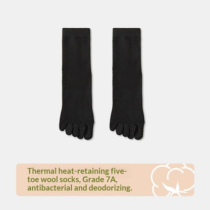 Wool Five-toe Women Mid-calf Five-toe Socks Winter Warm Long Winter Ladies Anti-slip Thickened Stockings