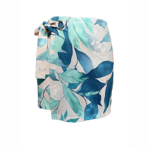 Womens Casual & Stylish Leaf-Print Lace-Up Shorts