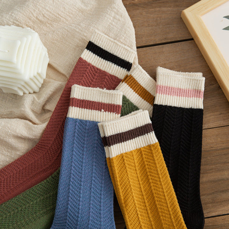 Women's Chunky-knit Rabbit-fur Ankle Socks Mid-calf Length