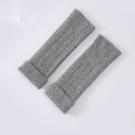 Knitted Fingerless Wool-blend Thermal Knit Gloves