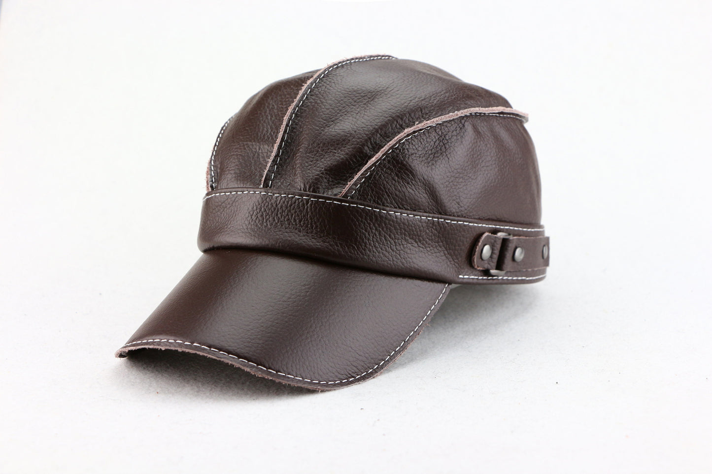 Korean-style Trendy Unisex Top-layer Cowhide For Autumn And Winter Fashionable And Casual Baseball Cap