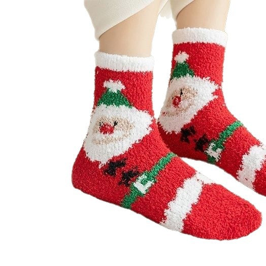 Christmas Gift Stockings New Year Stockings Women's Coral Fleece