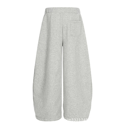 Starry Embroidery Fleece Lined Casual Pants For Women Loose Fit Trousers