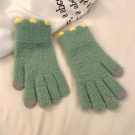 Winter Fingerless Knitted Gloves Touchscreen Warm Windproof