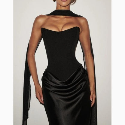 Fashionable Sexy Figure-hugging Dress With Fluttering Ribbons