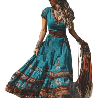 Stylish Trendy Retro Western-style Womens Dress